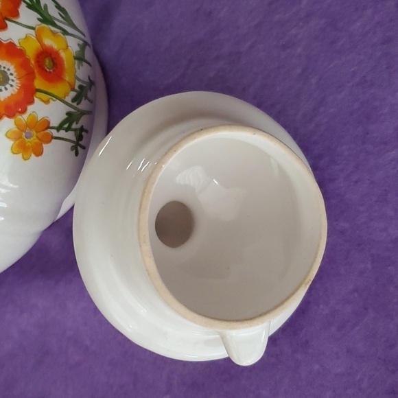 Vintage Festival Stoneware Gres Floral China Teapot-Gold Trimmed - Picture 9 of 10